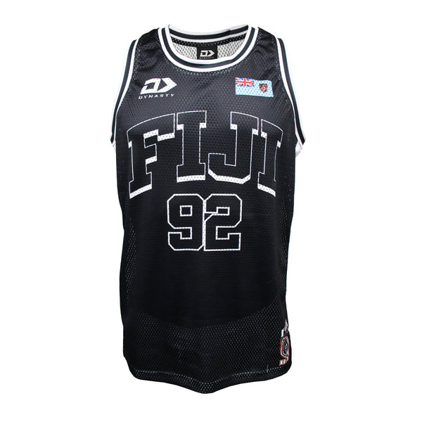 2024 Fiji Bati Rugby League Mens Black Basketball Singlet