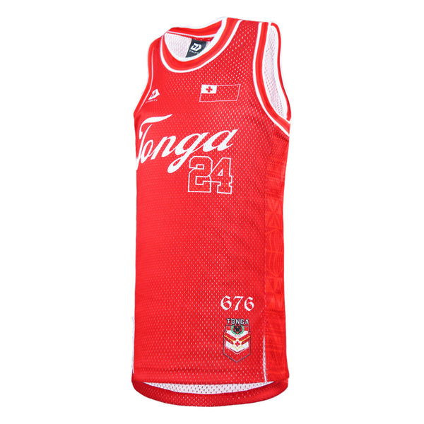 2024 Tonga Rugby League Junior Basketball Singlet