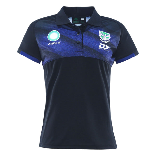 2025 New Zealand Warriors Ladies Black Sand Media Polo