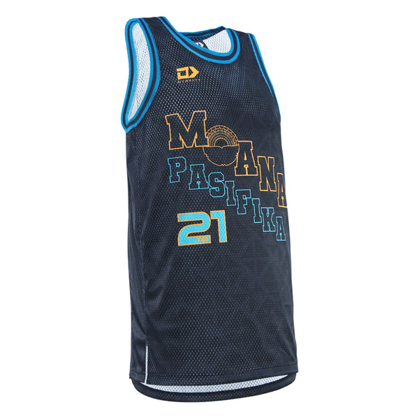 2025 Moana Pasifika Mens Charcoal Basketball Singlet